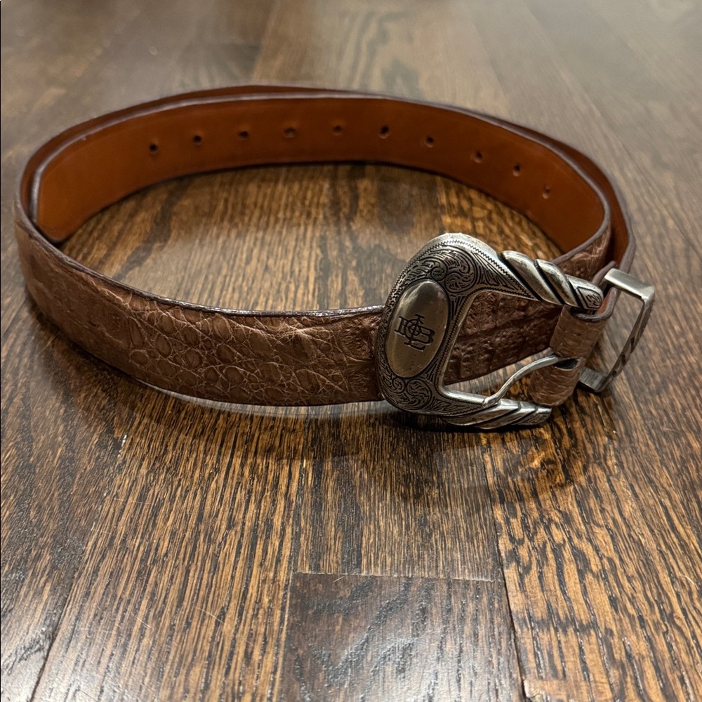 Luchesse Classic Croccodile belt size 44 silver buckle cowboy